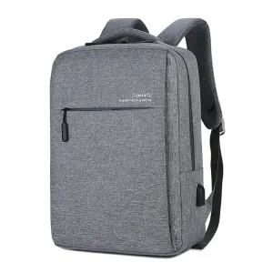 OUMANTU 9002A Business Laptop Bag Men Casual Backpack with External USB Port(Grey)