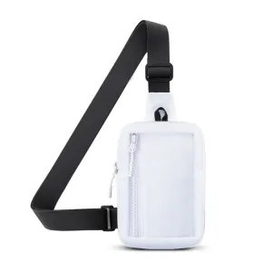 Outdoor Sports Chest Pack Men And Women Crossbody Cell Phone Bag(White)