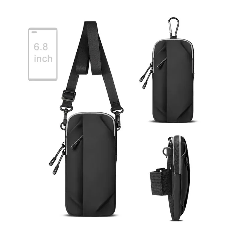 Outdoor Sports Fitness Crossbody Bag Men And Women Multi-Function Mobile Phone Arm Bag(Grey)