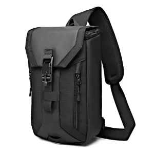 Ozuko 9334 Men Outdoor Multifunctional Waterproof Messenger Bag with External USB Charging Port(Black)