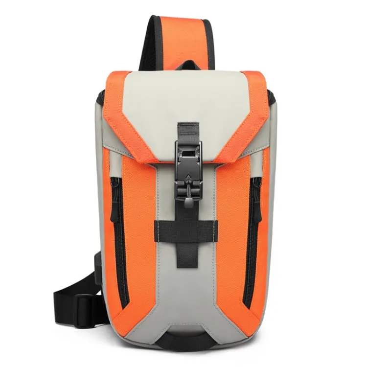 Ozuko 9334 Men Outdoor Multifunctional Waterproof Messenger Bag with External USB Charging Port(Orange)