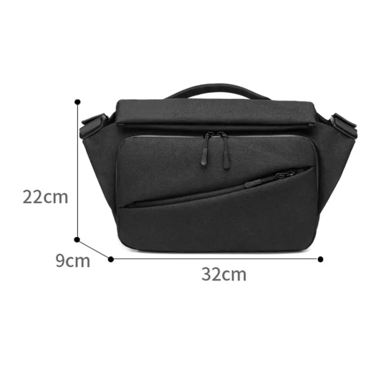 Ozuko 9349 Multifunctional Waterproof Men Messenger Bag with External USB Charging Port(Black)