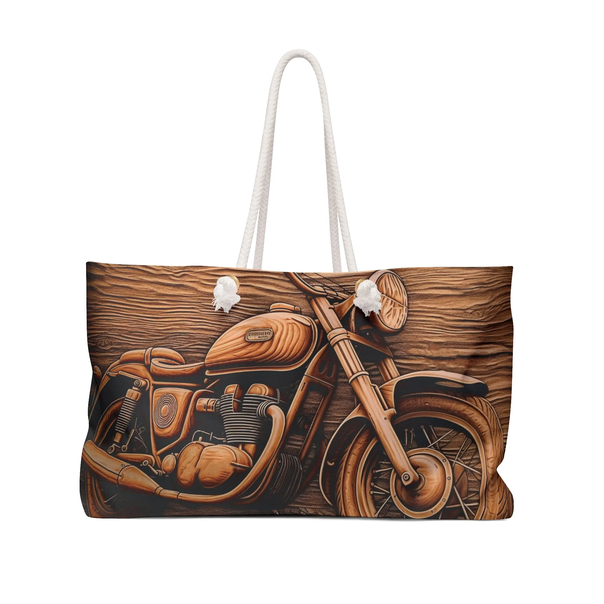 Personalised/Non-Personalised Weekender Bag, Motorbike, Carving look, Weekender Bag, Beach Bag, Book Bag