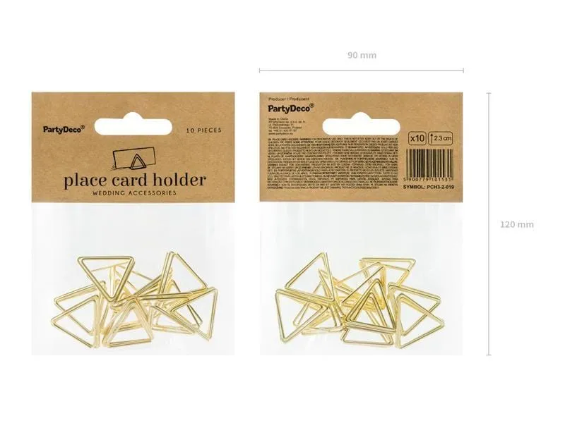 Place Card Holders - Gold Triangles