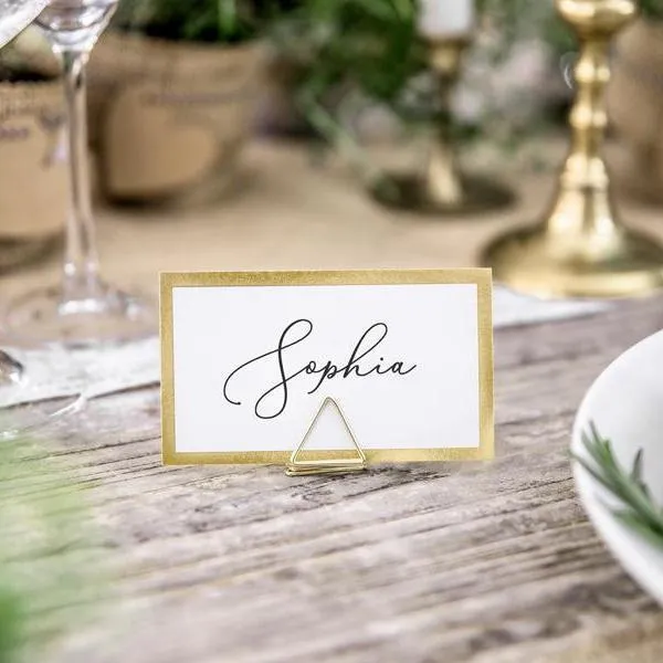 Place Card Holders - Gold Triangles