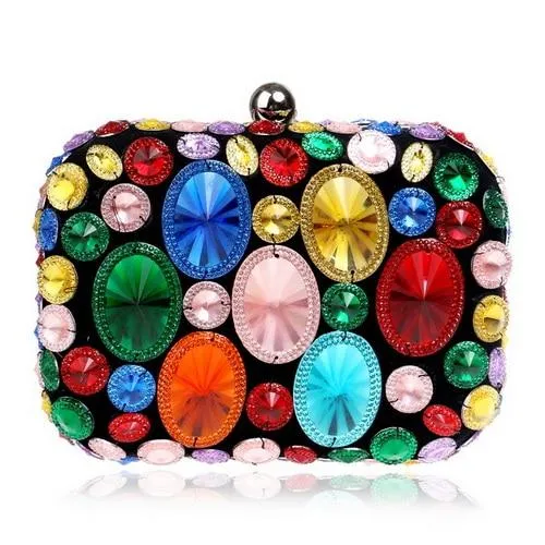 SEKUSA Embroidery Red Evening Bags Chain Shoulder Beading Clutch Lip Metal Rhinestones Lady Purse For Wedding Party Dinner