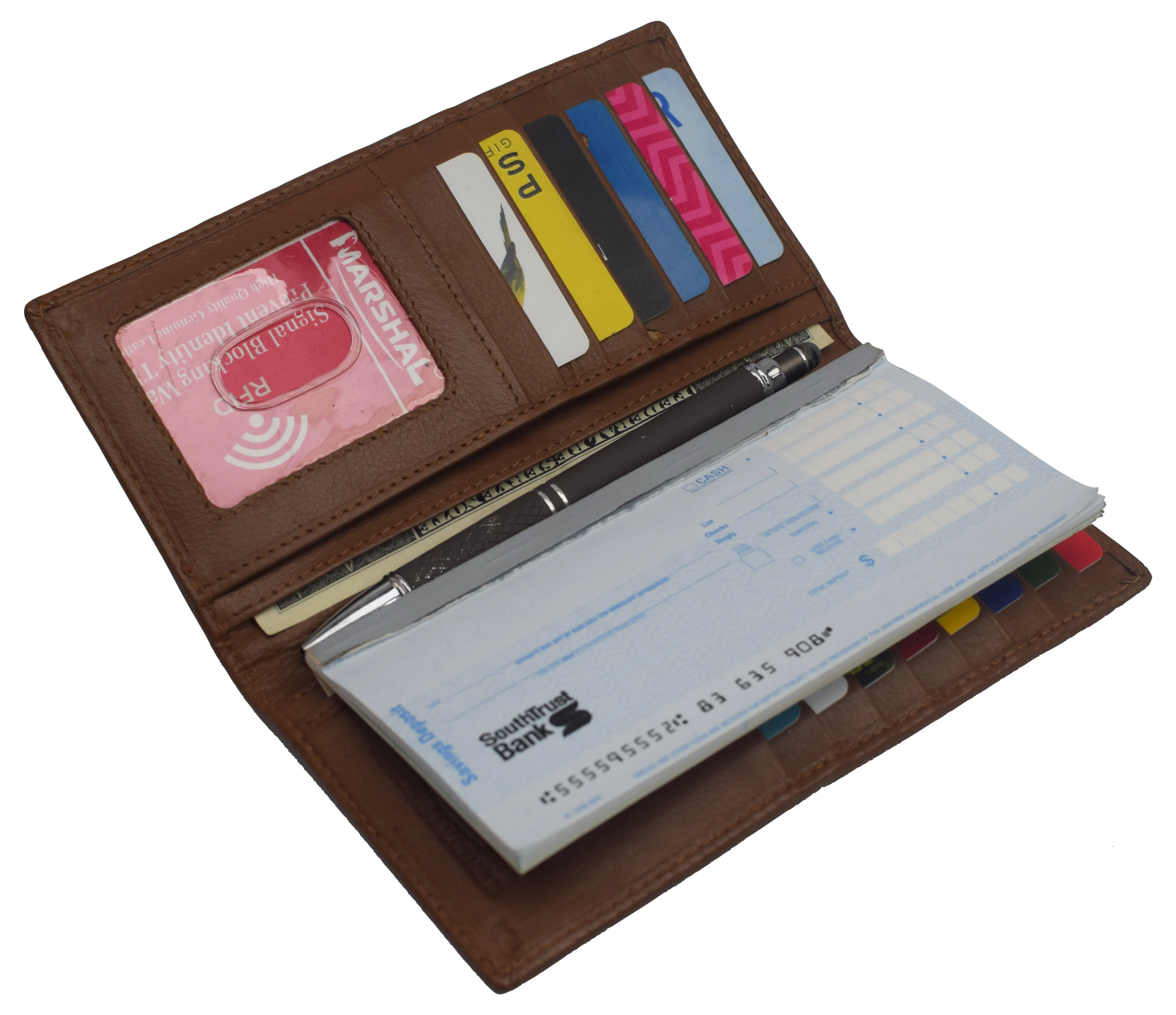 Slim Leather ID/Credit Card Holder Long Wallet For Women Men