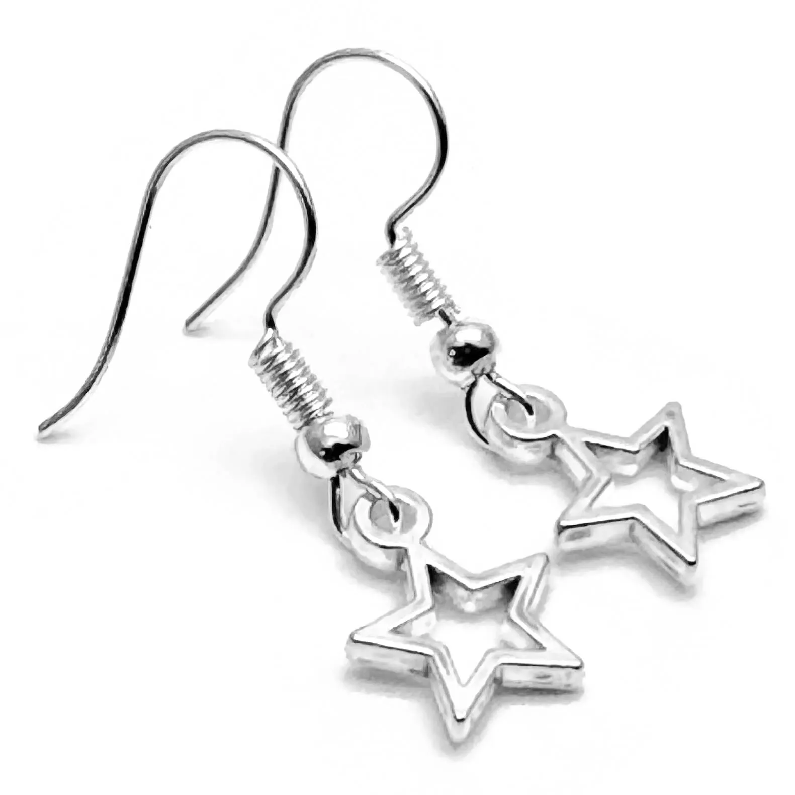 Small Star Charm Silver Plated Earrings