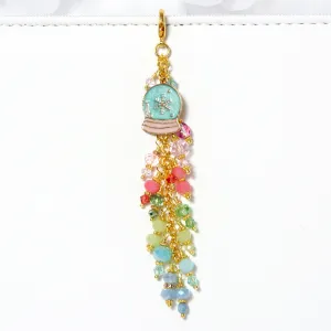 Snow Globe Planner Charm with Pink, Peach, Green, Aqua and Periwinkle Crystals