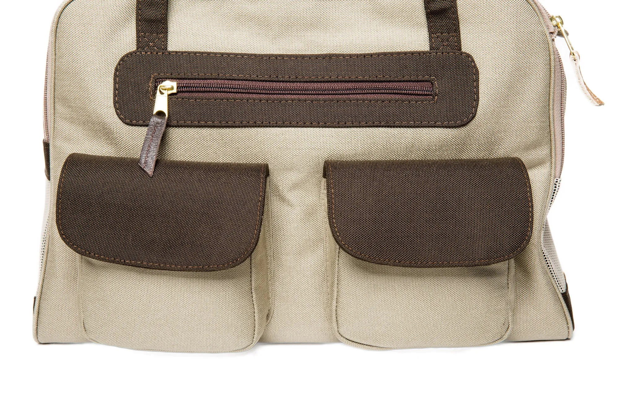 Spring/Summer - Canvas Dog Carrier Beige w/Colored Canvas Trim - 5 Color Options