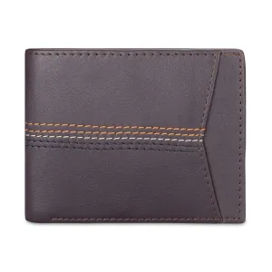 THE CLOWNFISH RFID Protected Genuine Leather Bi-Fold Wallet for Men with Multiple Card Slots & Coin Pocket (Chocolate)