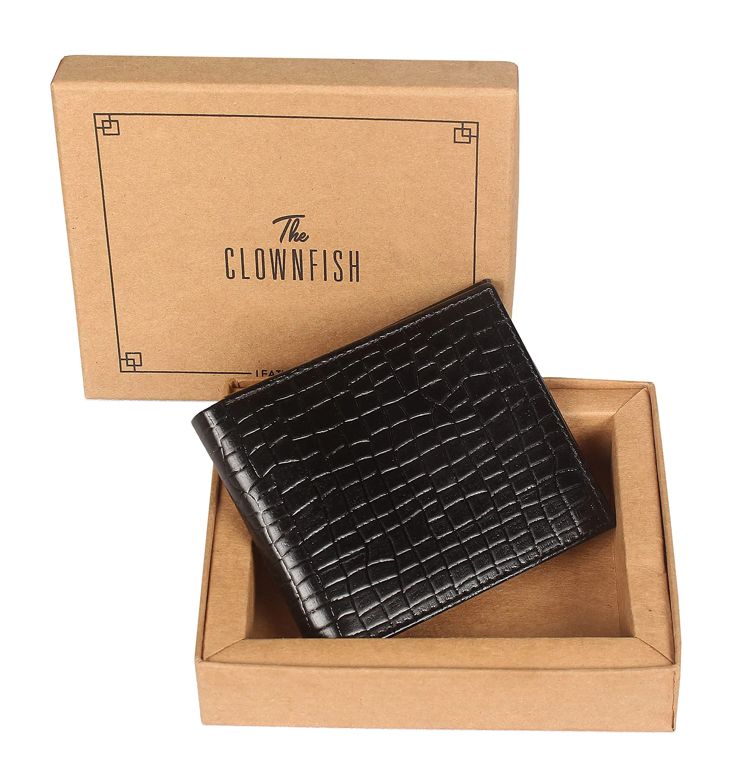 The Clownfish RFID Protected Genuine Leather Bi-Fold Wallet for Men with Multiple Card Slots & Coin Pocket (Saddle Brown)