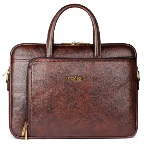 The Clownfish Trident Series Laptop Briefcase 15.6 inch Laptop Bag Messenger Bag (Dark Brown)