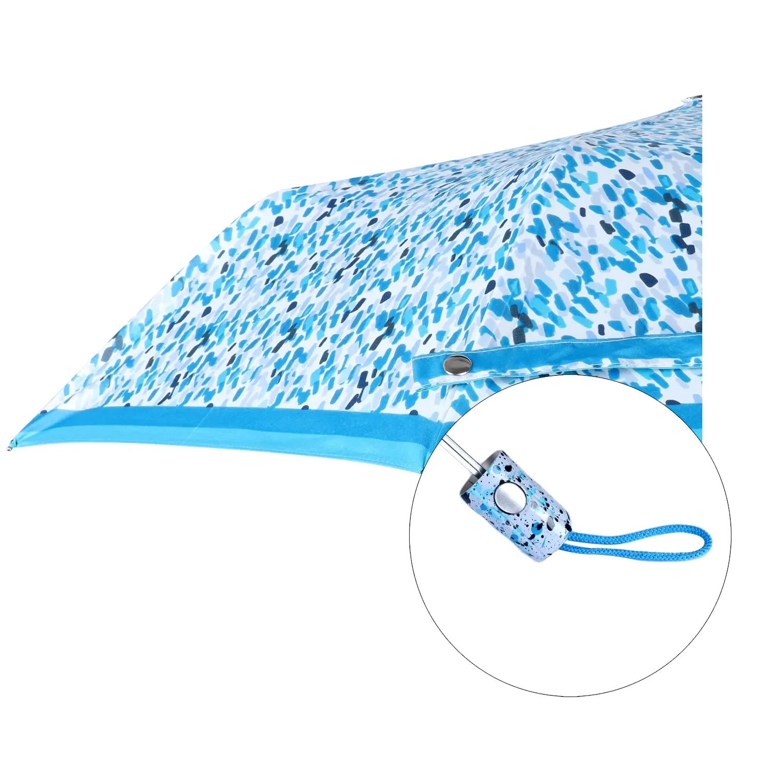 THE CLOWNFISH Umbrella 3 Fold Auto Open Waterproof Pongee Double Coated Silver Lined Umbrellas For Men and Women (Printed Design- Sky Blue)