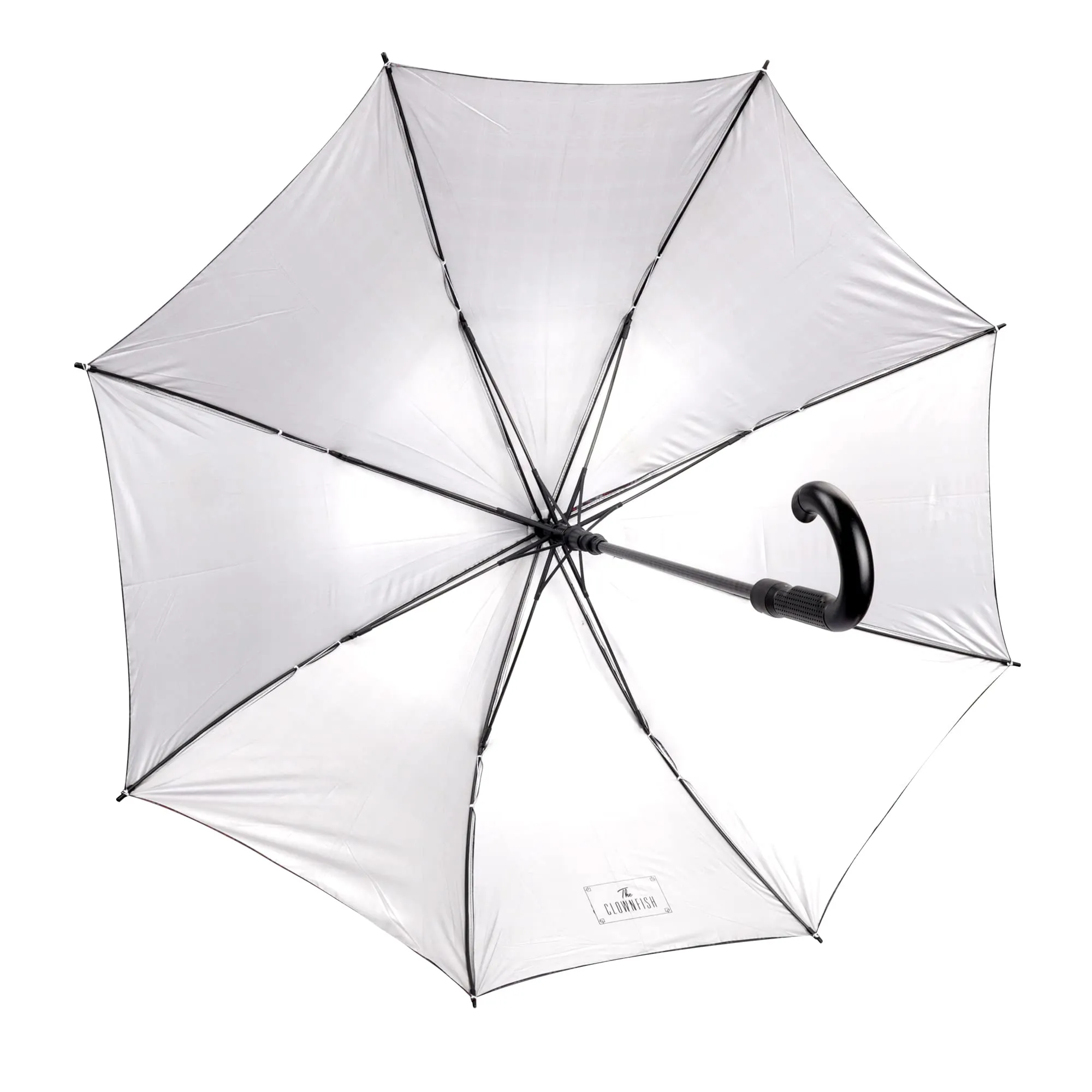 THE CLOWNFISH Umbrella Crescenta Series Single Fold Auto Open J- shape Handle Waterproof Taffeta Polyester 190 T Umbrellas For Men and Women (Checks Design-Cream)