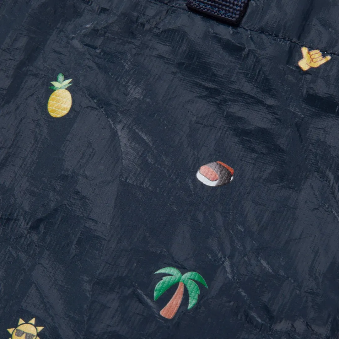 The Del Mar Packable Tote Small - Tyvek - Navy Hawaii Emoji