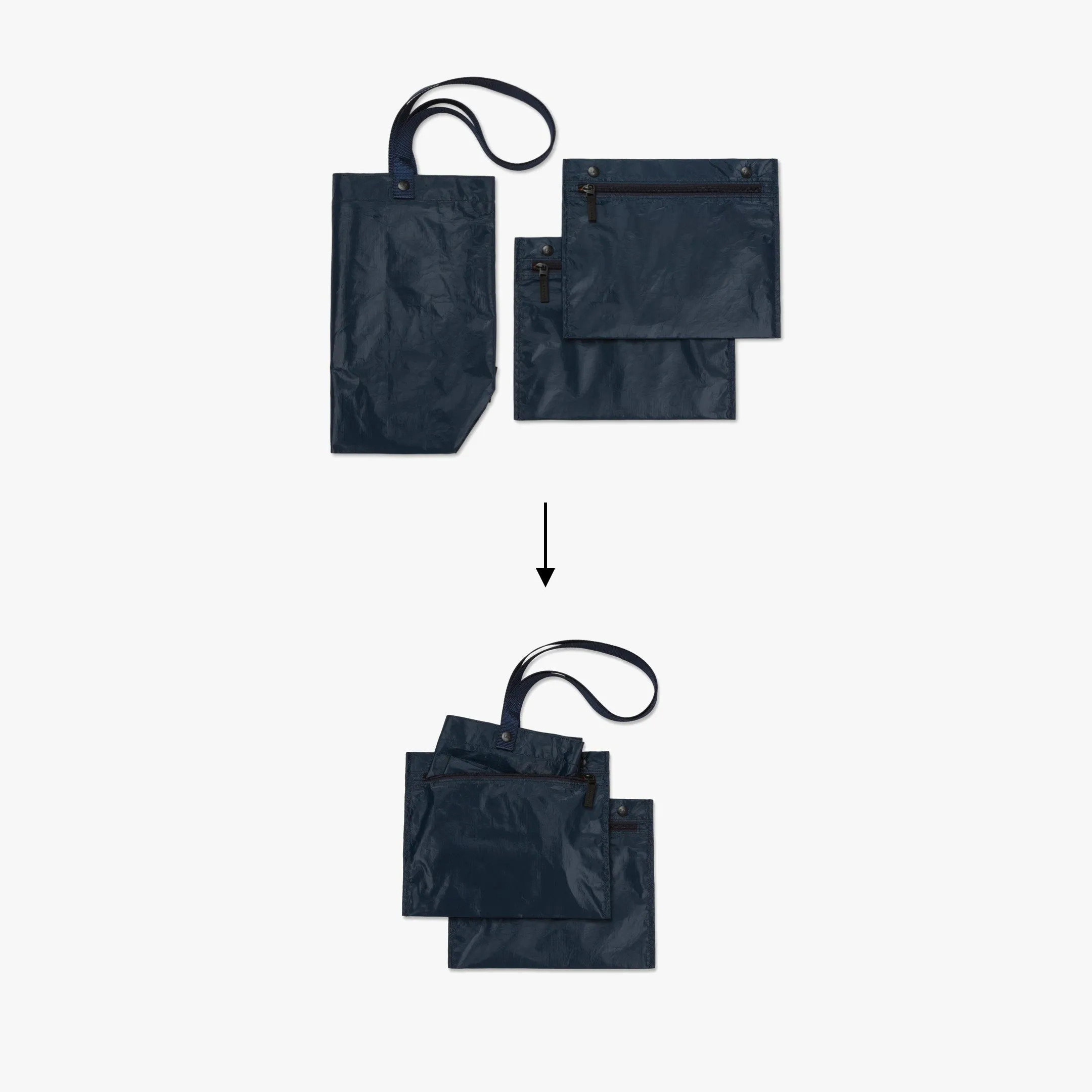 The Del Mar Packable Tote Small - Tyvek - Navy