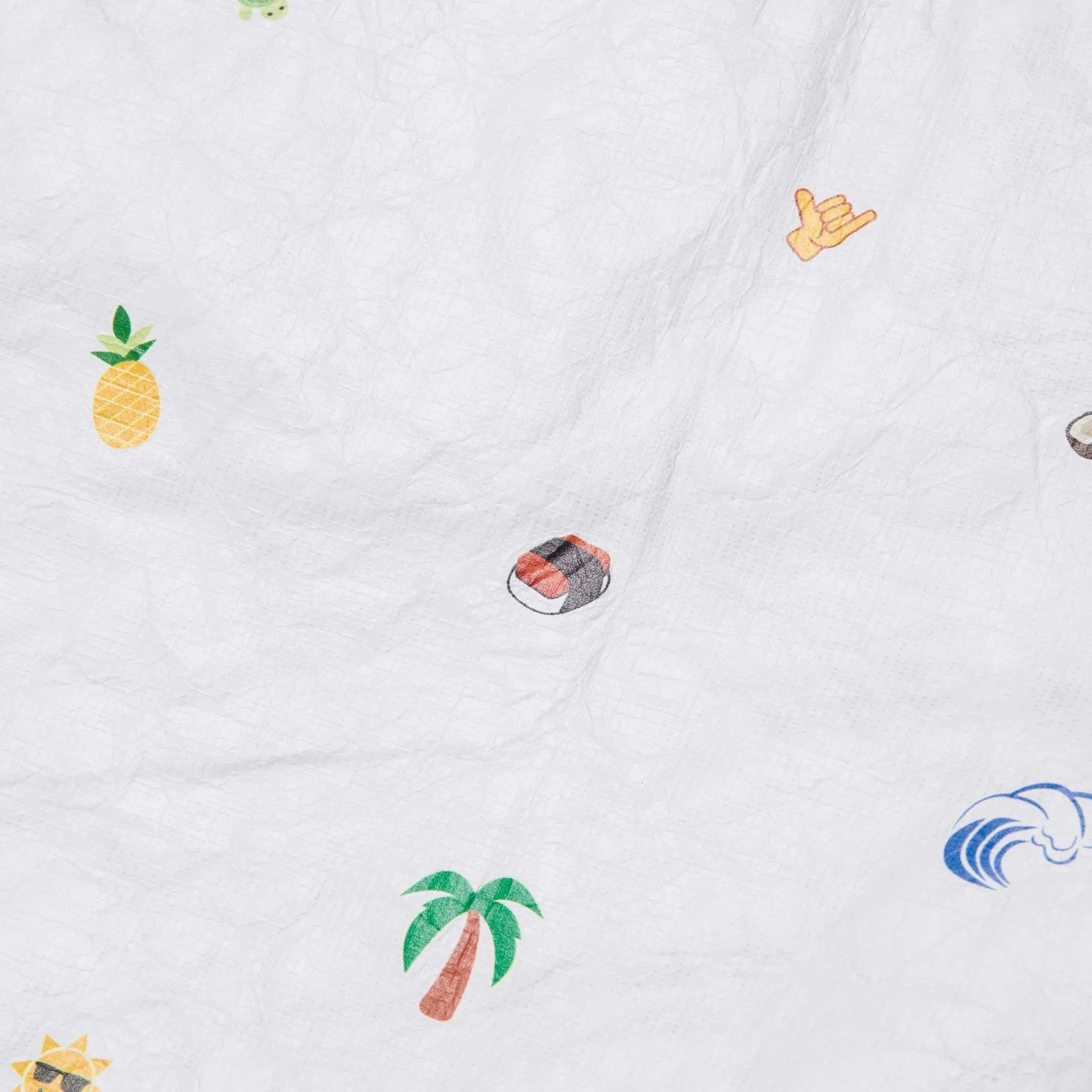 The Del Mar Packable Tote Small - Tyvek - White Hawaii Emoji