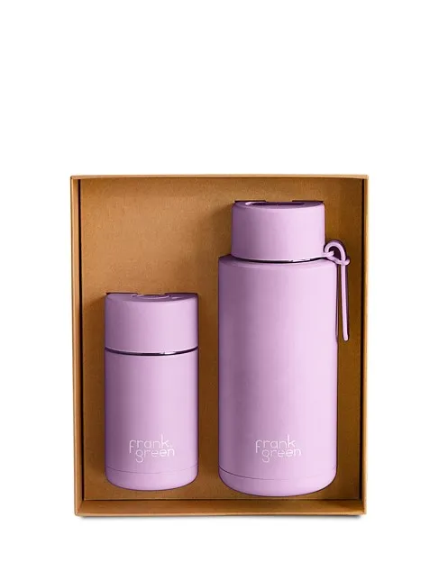 The Essentials Large 12oz Ceramic Reusable Cup   34oz Ceramic Reusable Bottle | Boxed Gift Set