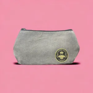 The Panda Grey Corduroy 🐼 Small Toiletry   Makeup Bag