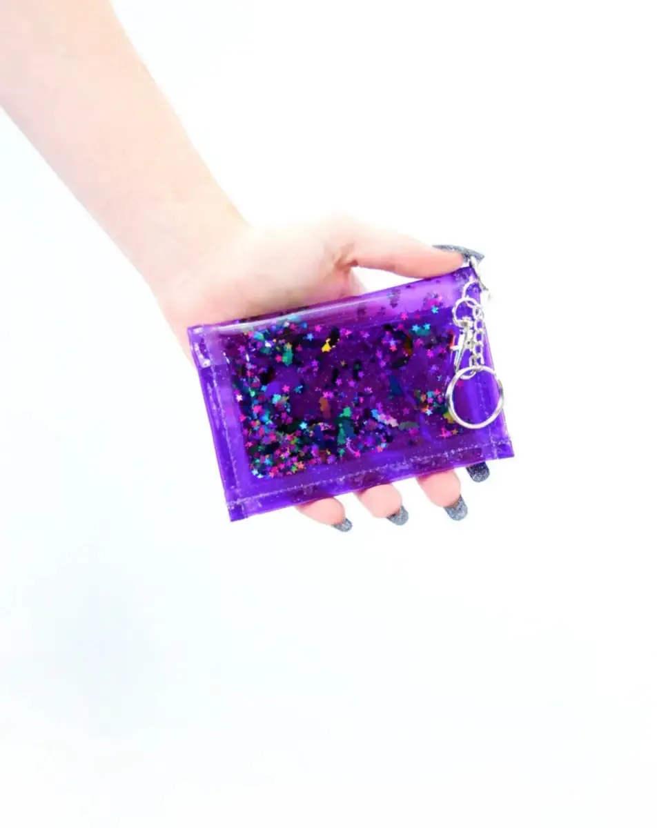 Too Cute To Spook Liquid Glitter Wallet by Electric Bubblegum