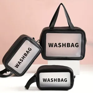 TravelFriendly Waterproof PVC Cosmetic Bag with Large Capacity