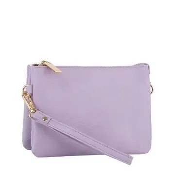 Tripe Comparament Convertible Clutch Crossbody Wristlet