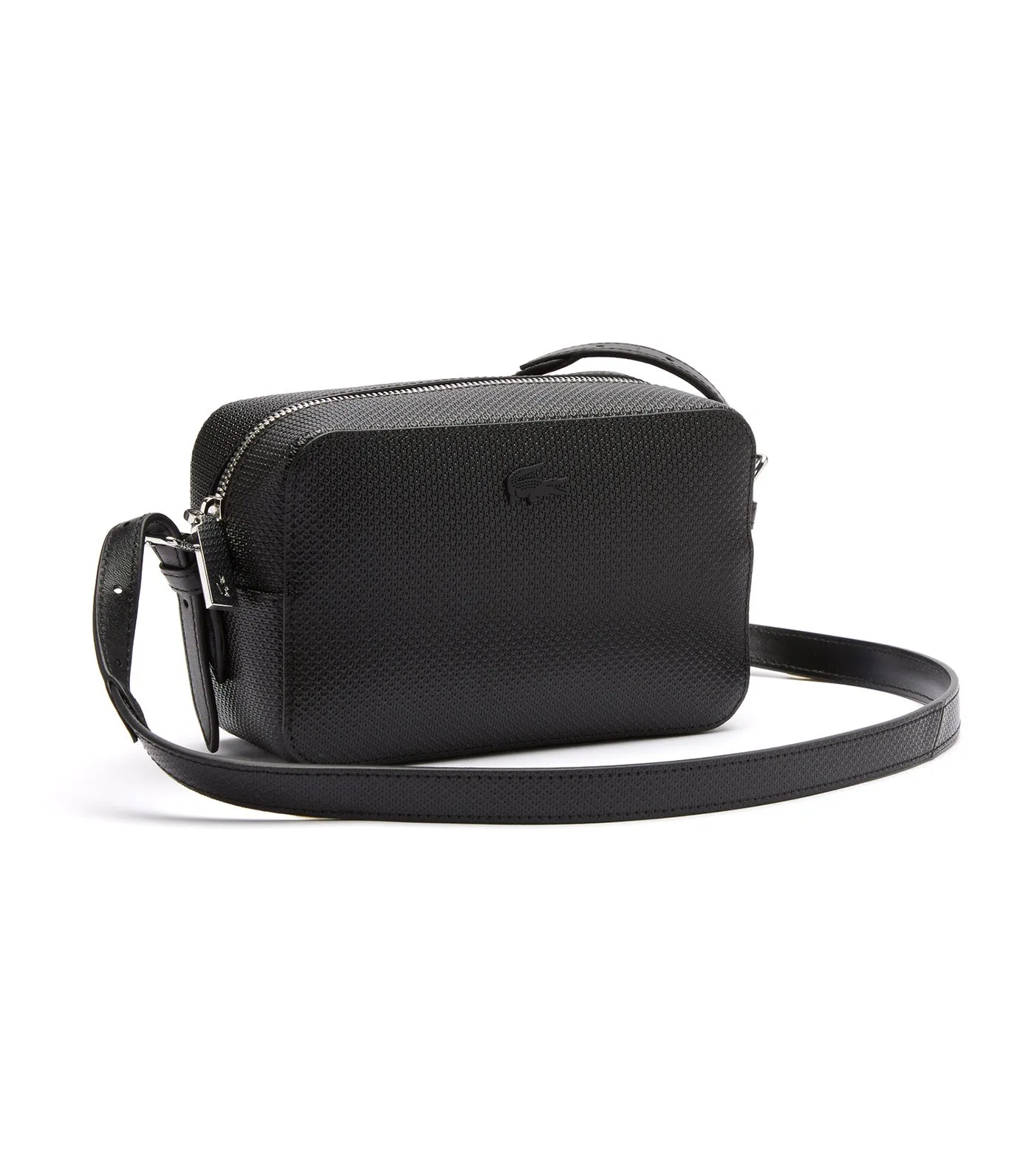 Unisex Chantaco Piqué Leather Small Shoulder Bag Noir