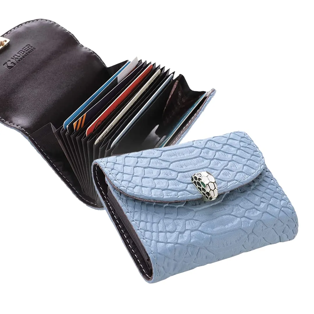 Urbane Home Card Holder Wallet For Men Women|Debit Credit Card Holder|Wallet For Id, Visiting Card, Buisness Card|Button Closure Wallet|Blue