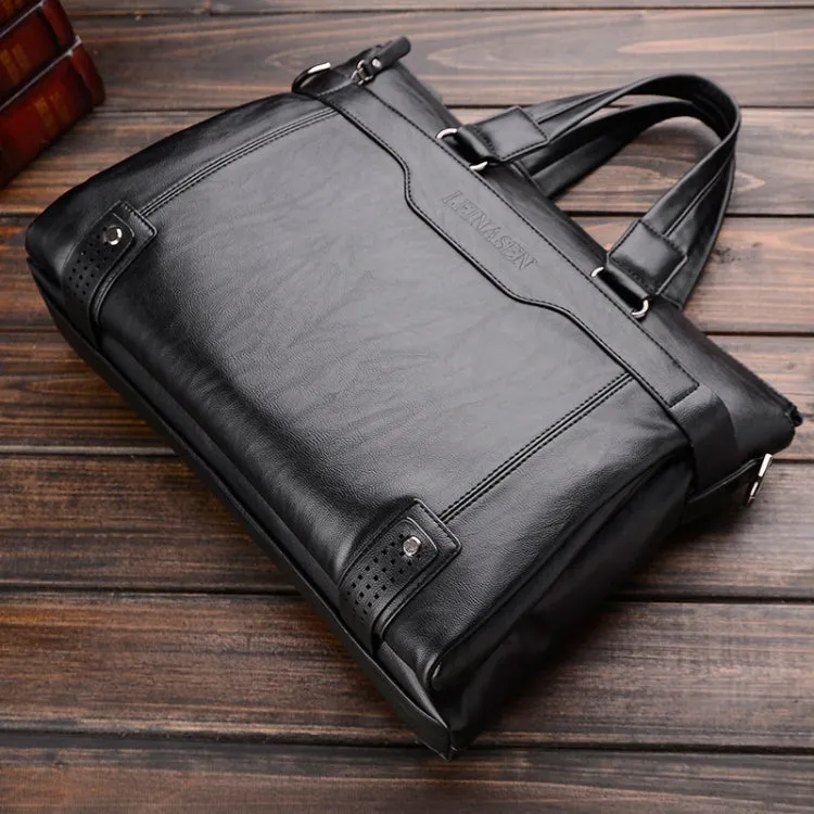 WEIXIER 15036-4 Multifunctional Men Business Handbag Computer Briefcase Single Shoulder Bag (Black)