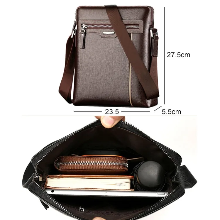 WEIXIER 18072 Men Business Leisure Style PU Leather Single Shoulder Bag (Black)