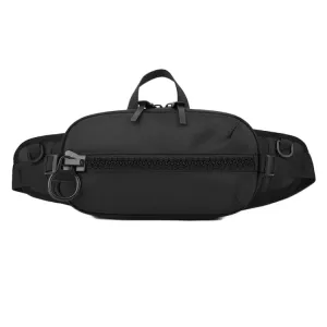 WEPOWER Men Sports Waist Bag Simple Single Shoulder Satchel(Black)