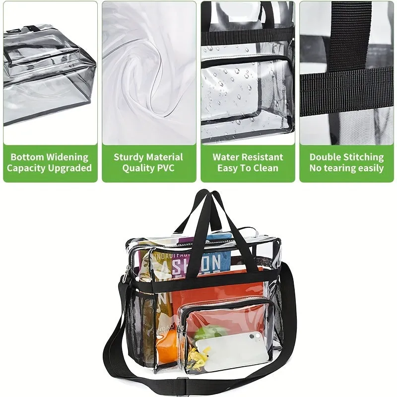 Work and Sports Clear Tote Bag for Ultimate Visibility