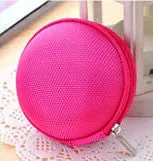 XZHJT Fashion Portable Mini Round Silicone Coin Purse Bag For Earphone SD Cards Cable Cord Wire Storage Key Wallet 8x5cm